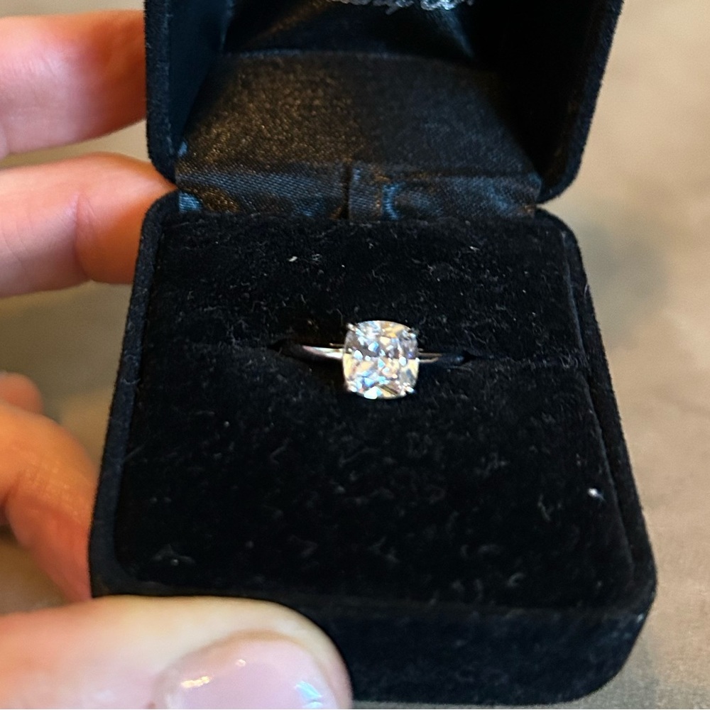 Modern Gents engagement ring. Layla 1.25 carat cushion cut solitaire size 4.5